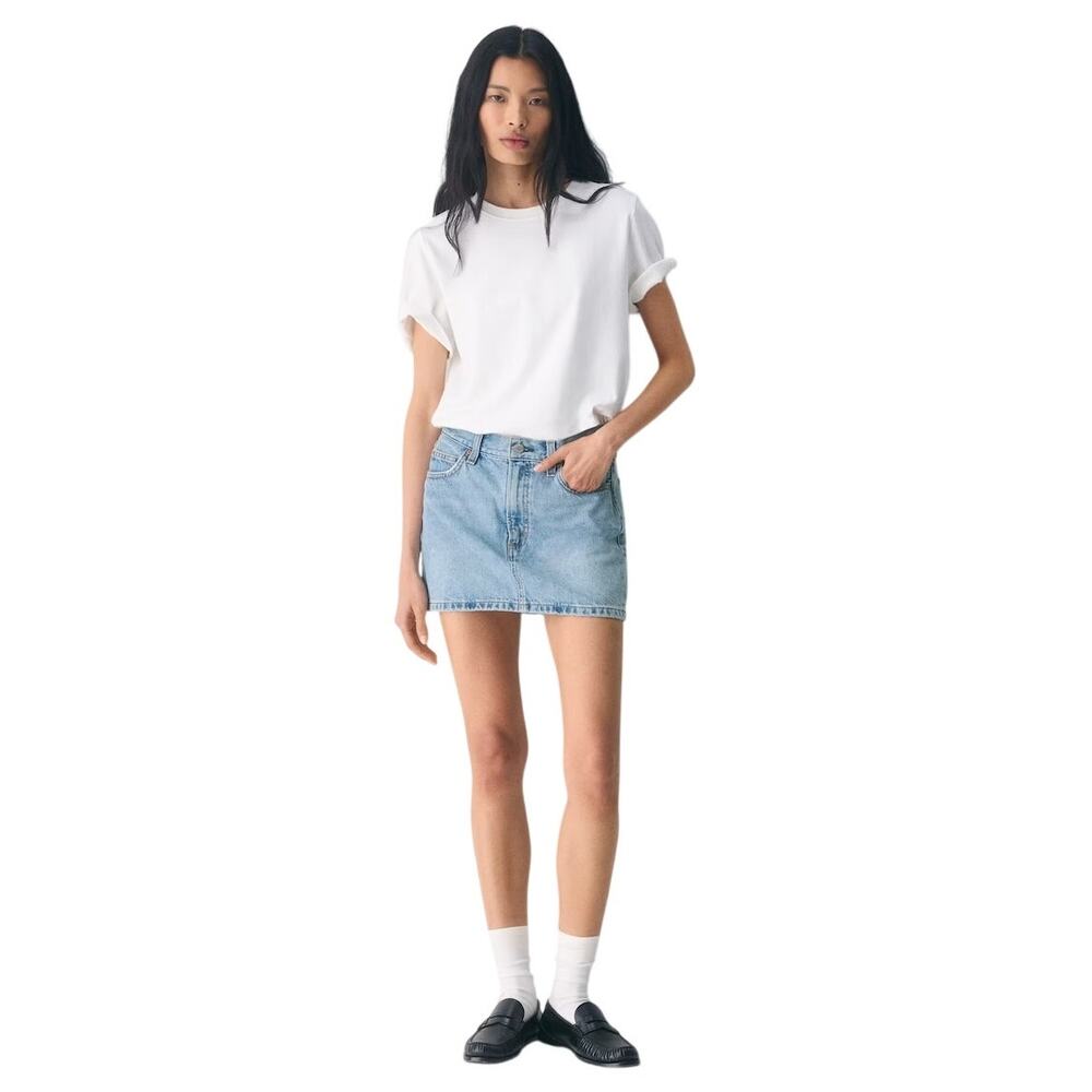 Aritzia Denim Forum ‘90s Ricci Micro Denim Skirt NEW Size 25 7 Years Bleu Taboo